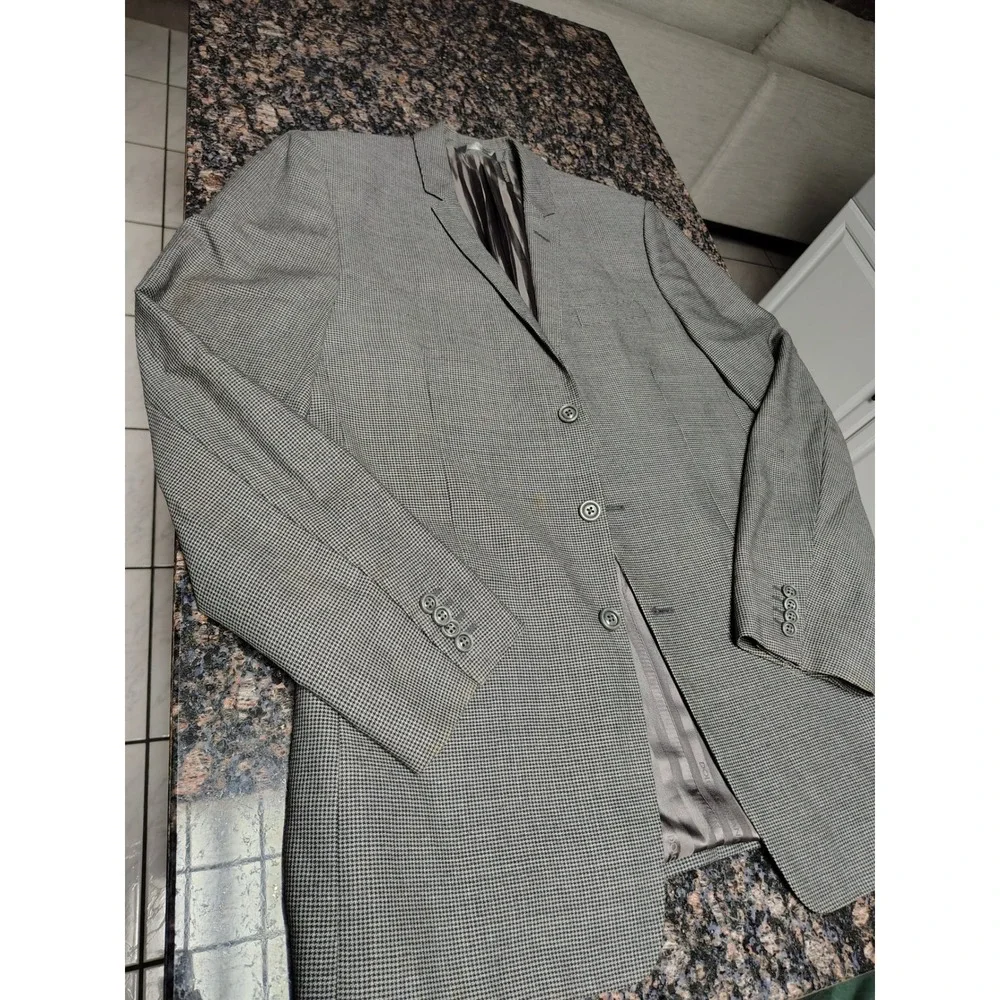 Dolce & Gabbana Gold Mens Blazer 3 Button Micro Houndstooth Sport Coat Italy